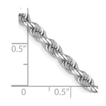 Load image into Gallery viewer, 14k White Gold 4mm Diamond-cut Quadruple Rope Chain  length: 20 inches
