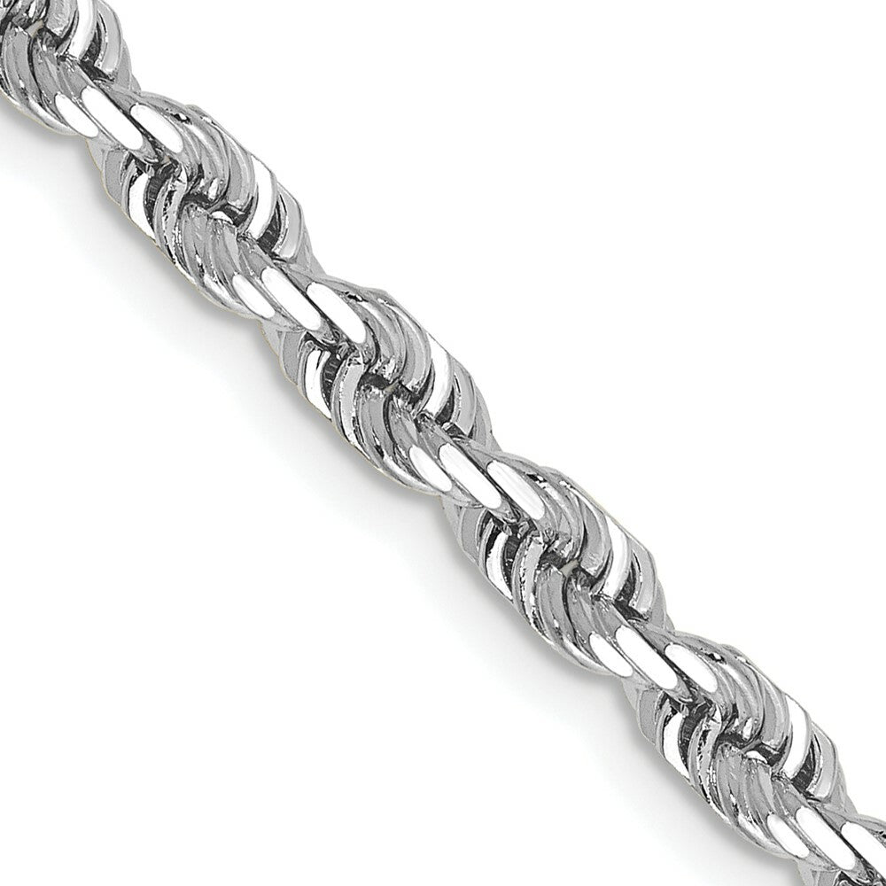 14k White Gold 4mm Diamond-cut Quadruple Rope Chain  length: 20 inches
