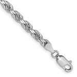 Load image into Gallery viewer, 14k White Gold 4mm Diamond-cut Quadruple Rope Chain  length: 7 inches
