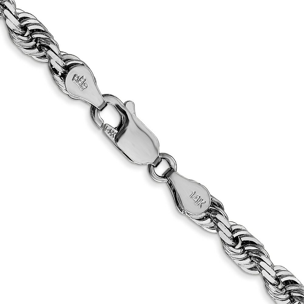 14k White Gold 4.5mm Diamond-cut Quadruple Rope Chain  length: 20 inches
