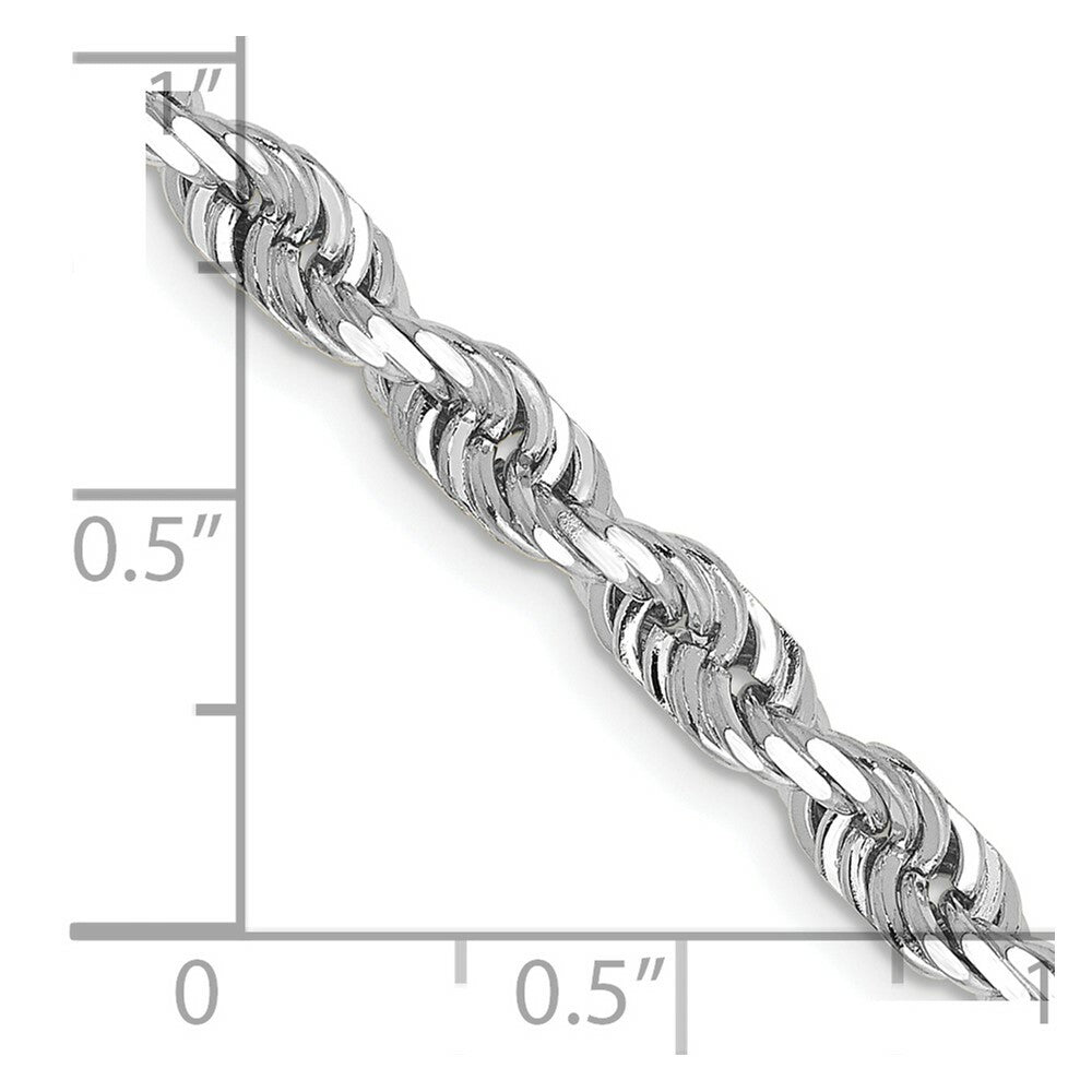 14k White Gold 4.5mm Diamond-cut Quadruple Rope Chain  length: 20 inches