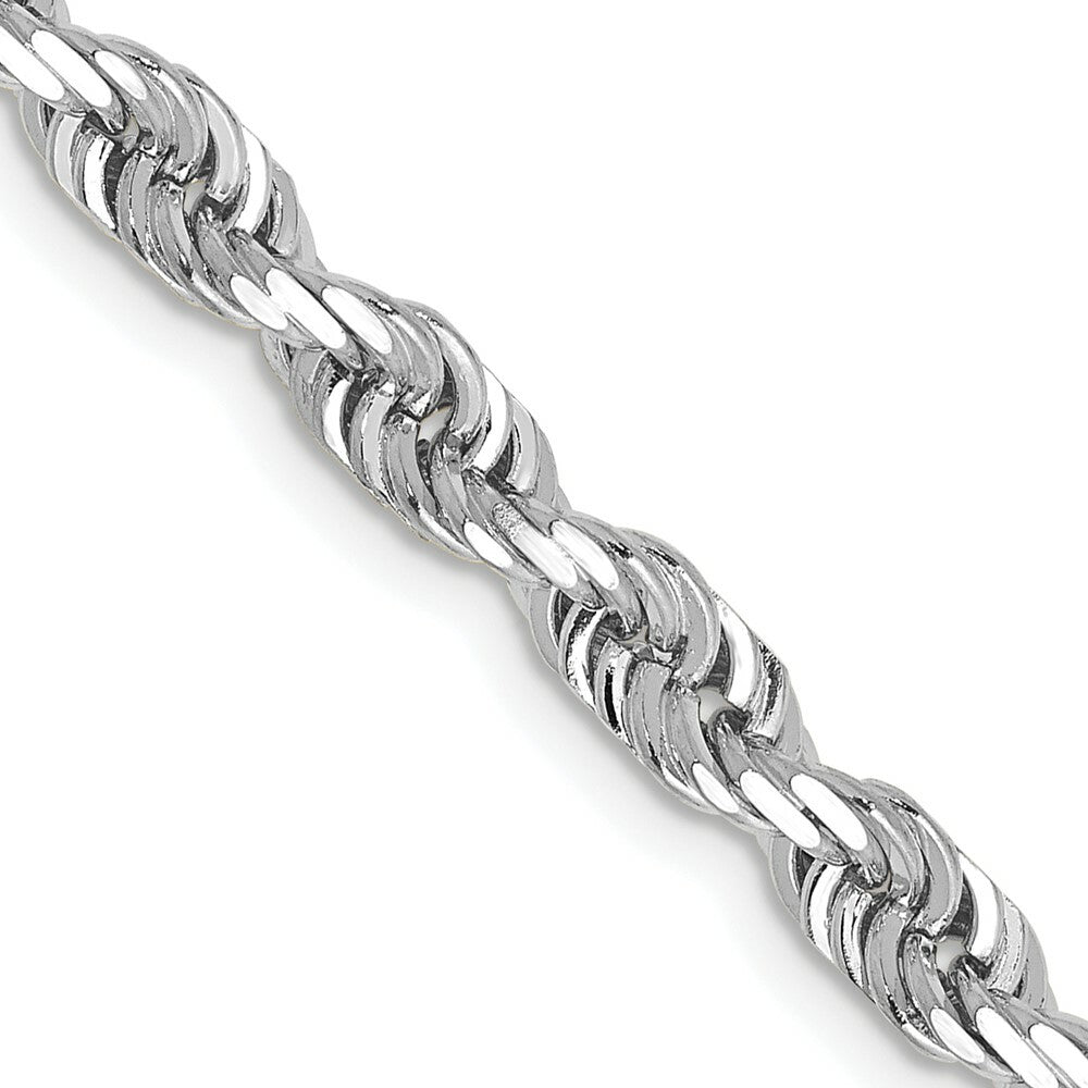 14k White Gold 4.5mm Diamond-cut Quadruple Rope Chain  length: 20 inches