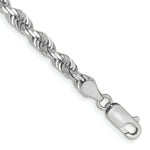 Load image into Gallery viewer, 14k White Gold 4.5mm Diamond-cut Quadruple Rope Chain  length: 8 inches
