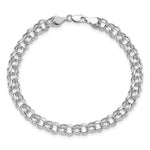 Load image into Gallery viewer, 7.25" Length Bracelet 14K White Gold Lite 5.5mm Double Link Charm Bracelet

