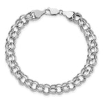 Load image into Gallery viewer, 7.25" Length Bracelet 14K White Gold Lite 7.5mm Double Link Charm Bracelet
