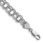 Load image into Gallery viewer, 8.25" Length Bracelet 14K White Gold Lite 7.5mm Double Link Charm Bracelet
