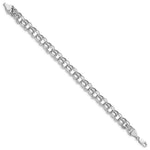 Load image into Gallery viewer, 7.25" Length Bracelet 14K White Gold Lite 8mm Double Link Charm Bracele
