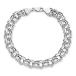 Load image into Gallery viewer, 8.25" Length Bracelet 14K White Gold Lite 8mm Double Link Charm Bracelet
