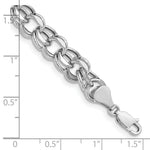 Load image into Gallery viewer, 7.25" Length Bracelet 14K White Gold Lite 8mm Double Link Charm Bracele
