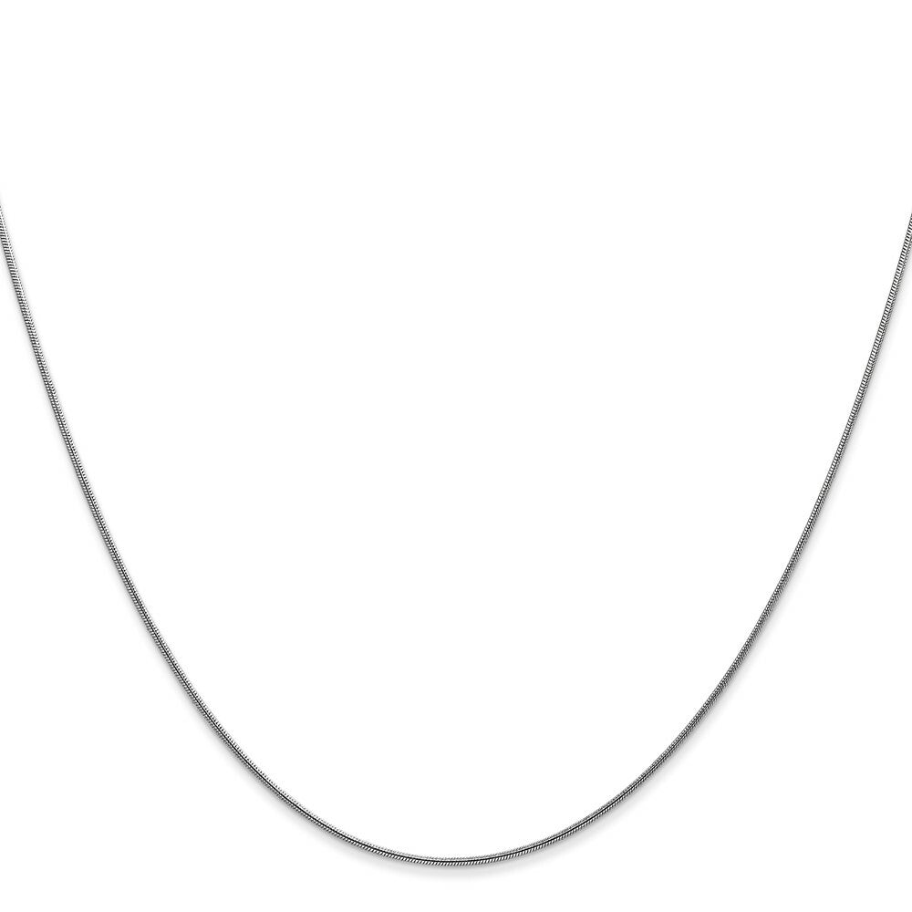 14K White Gold .80mm Round Snake Chain Necklace  Length 14'' inches