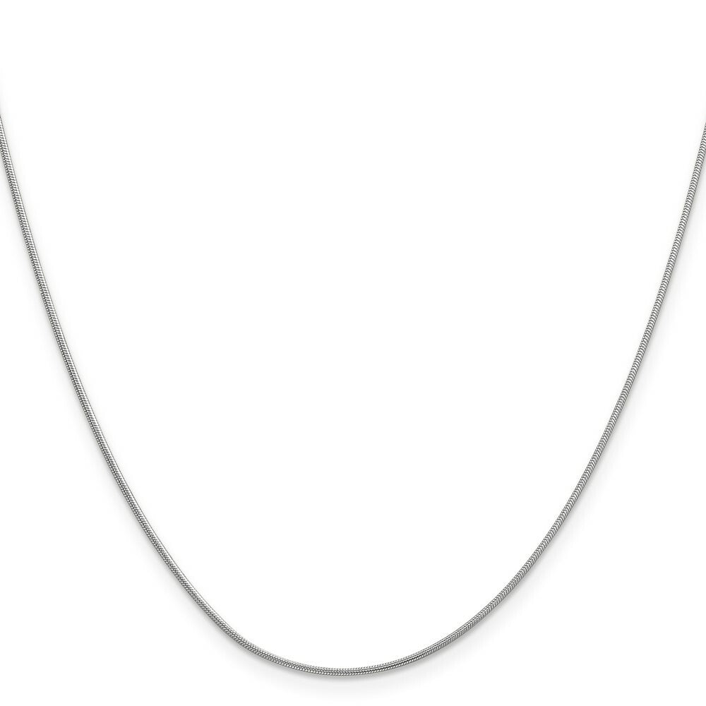 14K White Gold .90mm Round Snake Chain Necklace  Length 16'' inches