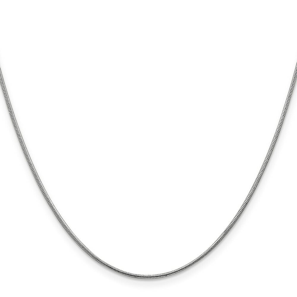 14K White Gold 1.1mm Round Snake Chain Necklace  Length 16'' inches