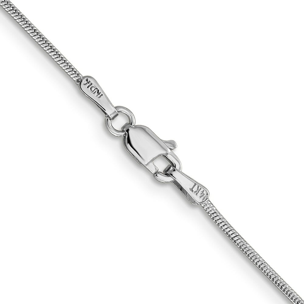 14K White Gold 1.1mm Round Snake Chain Necklace  Length 16'' inches