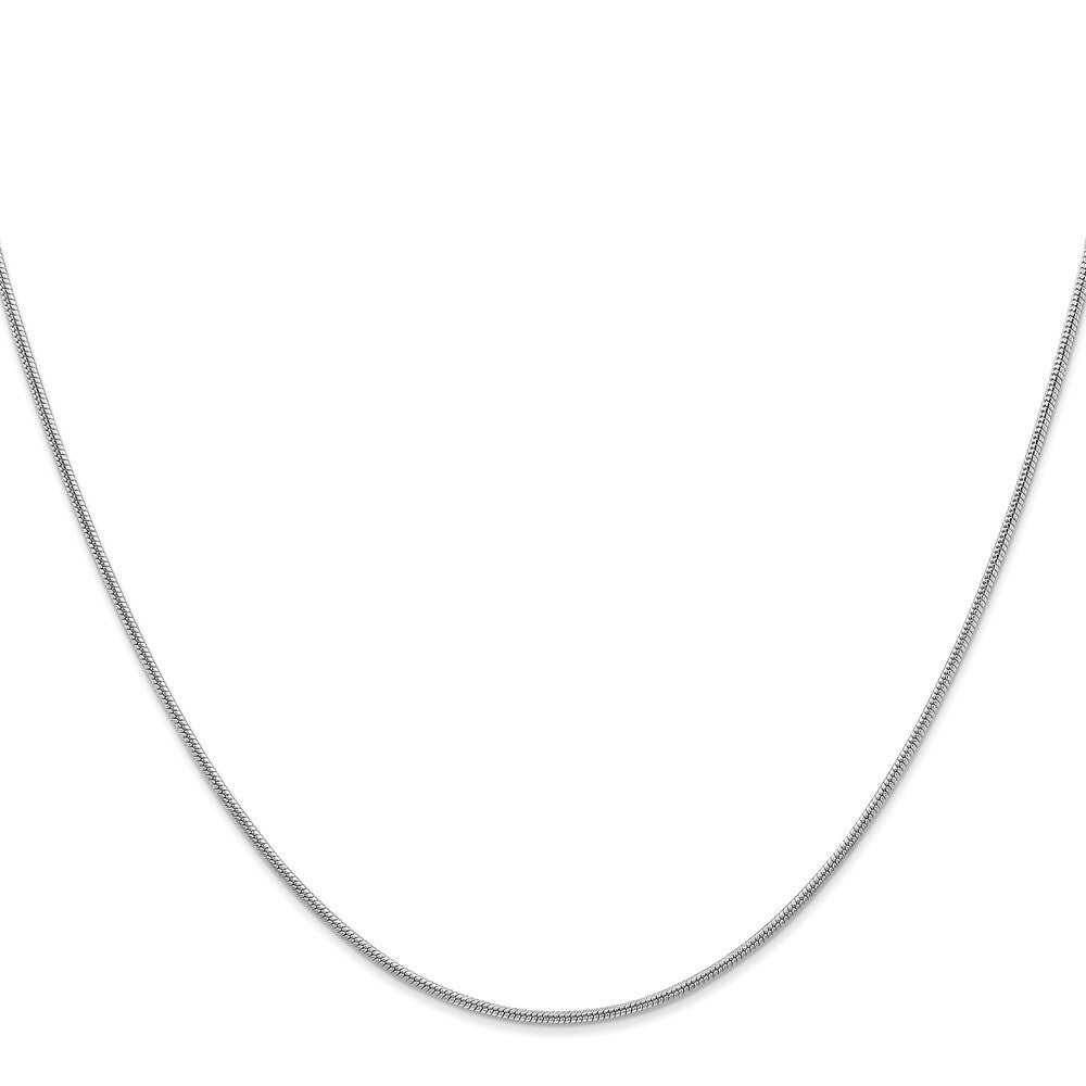 14K White Gold 1.2mm Round Snake Chain Necklace  Length 16'' inches