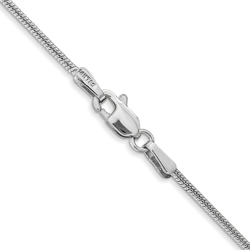 14K White Gold 1.2mm Round Snake Chain Necklace  Length 16'' inches