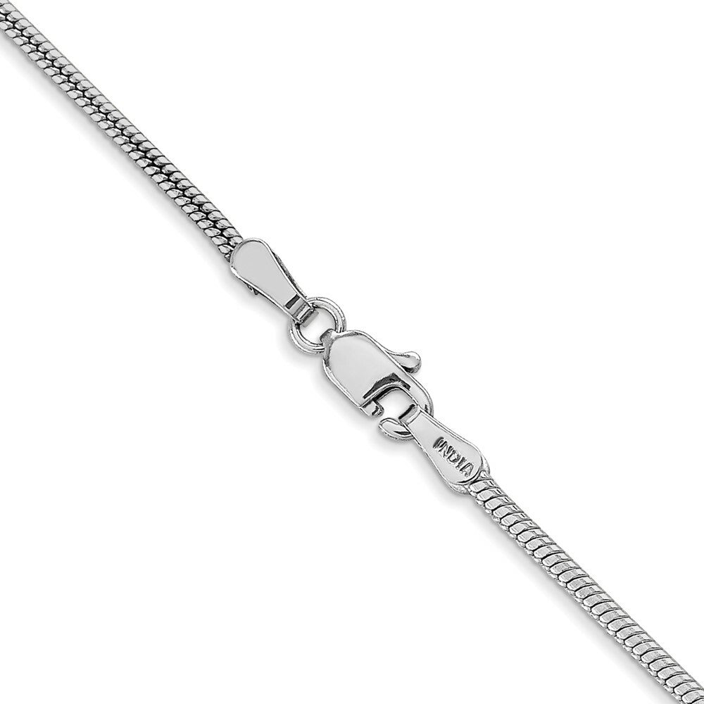 14K White Gold 1.6mm Round Snake Chain Necklace  Length 16'' inches