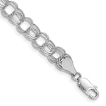Load image into Gallery viewer, 8.25" Length Bracelet 14K White Gold Lite 7mm Triple Link Charm Bracelet
