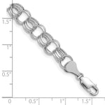 Load image into Gallery viewer, 8.25" Length Bracelet 14K White Gold Lite 8mm Triple Link Charm Bracelet
