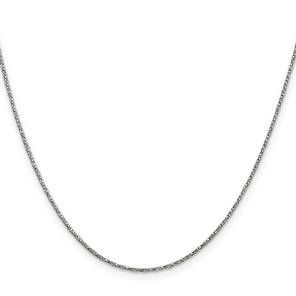 14K White Gold .95mm Twisted Box Chain Necklace  Length 24'' inches