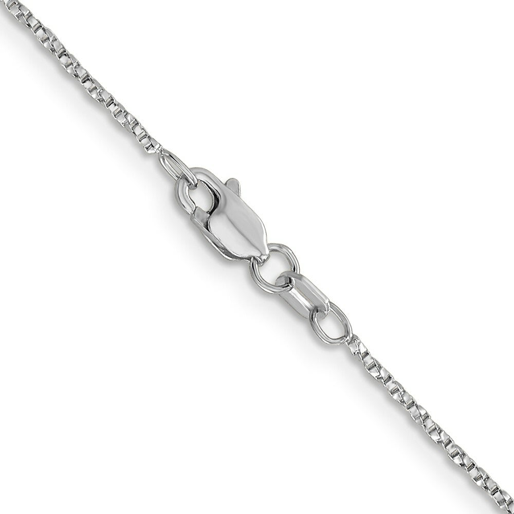 14K White Gold .95mm Twisted Box Chain Necklace  Length 24'' inches