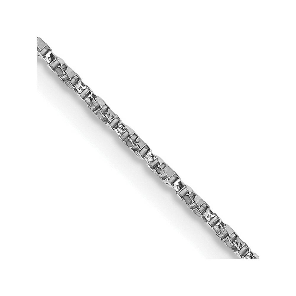 14K White Gold .95mm Twisted Box Chain Necklace  Length 24'' inches