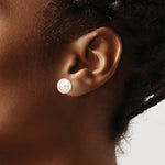 Load image into Gallery viewer, 14K Yellow Gold 10-11mm White Button Freshwater Cultured Pearl Stud Earrings
