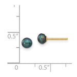 Load image into Gallery viewer, 14K Yellow Gold 4-5mm Black Button Freshwater Cultured Pearl Stud Earrings
