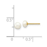 Load image into Gallery viewer, 14K Yellow Gold 4-5mm White Button Freshwater Cultured Pearl Stud Earrings
