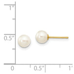 Load image into Gallery viewer, 14K Yellow Gold 5-6mm White Round Freshwater Cultured Pearl Stud Earrings
