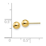 Load image into Gallery viewer, 14K Yellow Gold Polished 5mm Ball Post Push-on-Back Stud Classic Earrings
