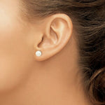 Load image into Gallery viewer, 6-7mm White Round Freshwater Cultured Pearl Stud Earrings in 14K Yellow Gold
