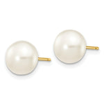 Load image into Gallery viewer, 14K Yellow Gold 7-8mm White Button Freshwater Cultured Pearl Stud Earrings
