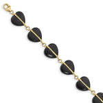 Load image into Gallery viewer, 7" Length Bracelet 14K Yellow Gold Black Onyx Bracelet
