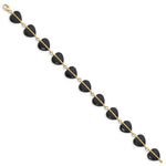 Load image into Gallery viewer, 7" Length Bracelet 14K Yellow Gold Black Onyx Bracelet
