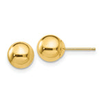Load image into Gallery viewer, 14K Yellow Gold Polished 7mm Ball Post Earrings

