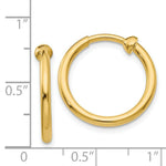 Load image into Gallery viewer, 14K Yellow Gold Non-Pierced Hoop Earrings  2mm width
