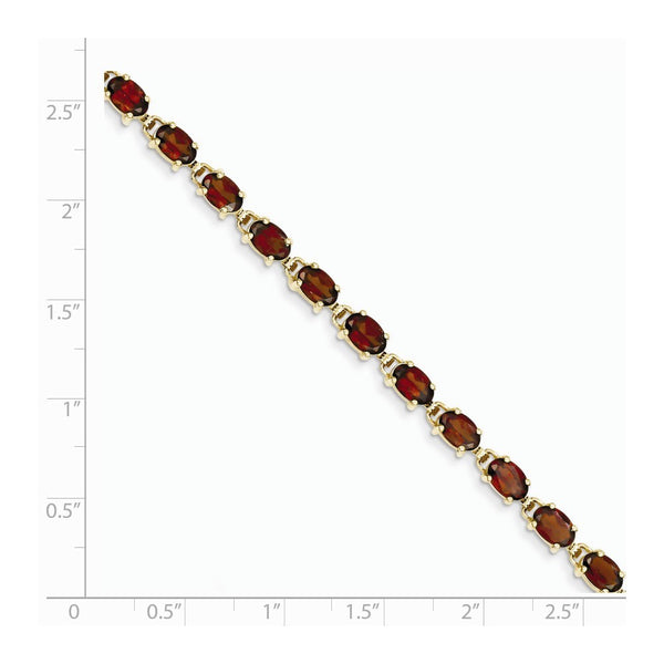 14K Yellow Gold 6x4mm Oval Garnet Bracelet