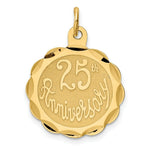 Load image into Gallery viewer, 14K Yellow Gold 25th Anniversary Disc Charm
