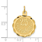 Load image into Gallery viewer, 14K Yellow Gold 25th Anniversary Disc Charm
