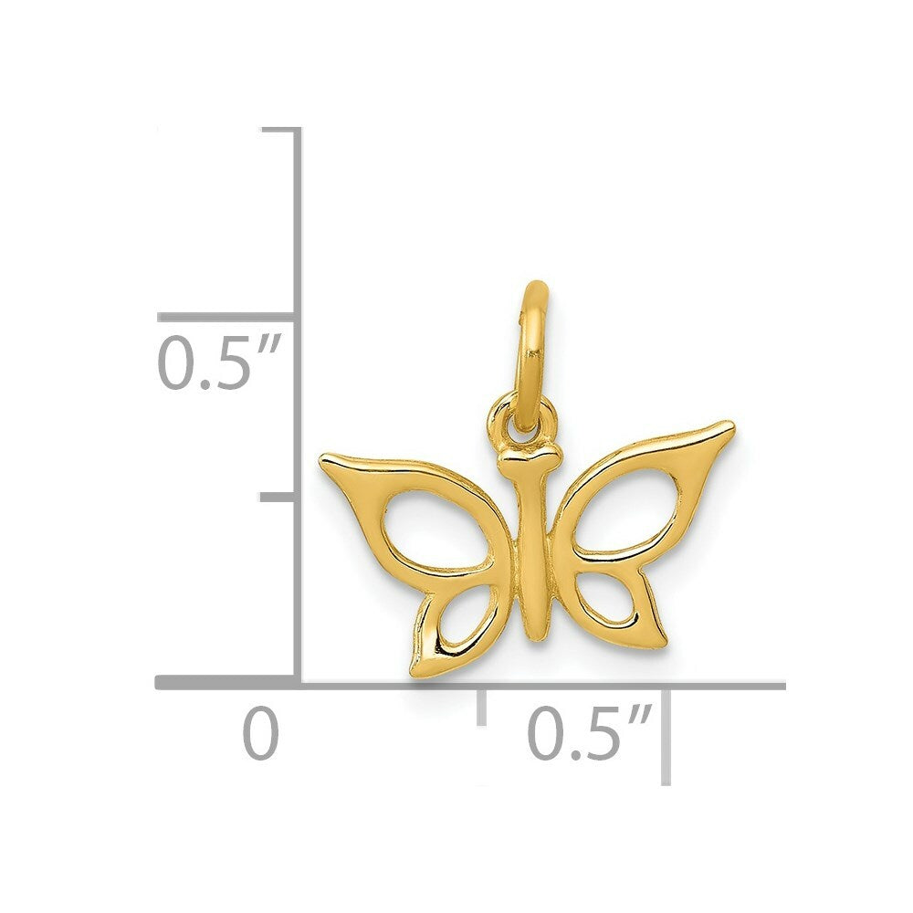 14K Yellow Gold Butterfly Charm
