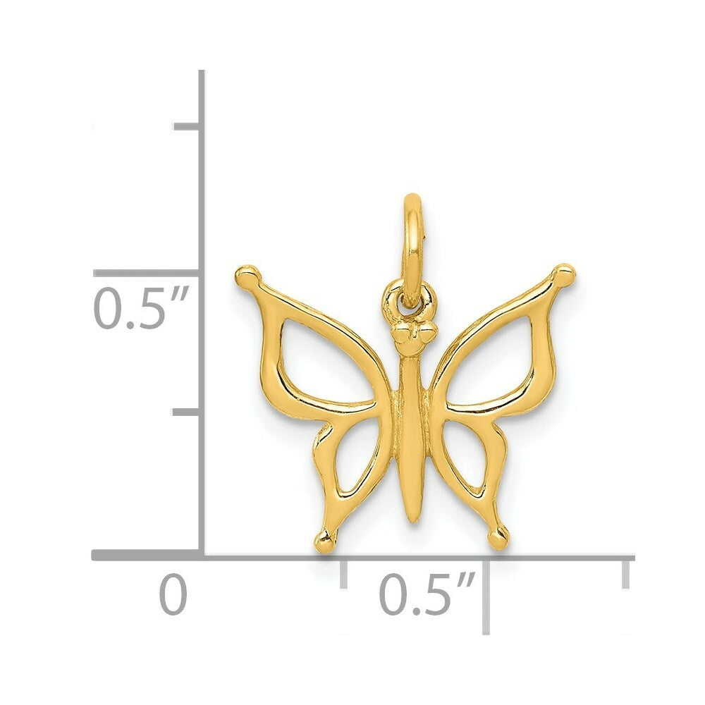 14K Yellow Gold Butterfly Charm