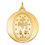 Load image into Gallery viewer, 14K Yellow Gold Miraculous Medal Pendant 29.5mm width
