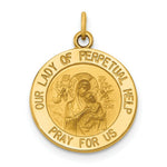 Load image into Gallery viewer, 14K Yellow Gold Our Lady of Perpetual Help Medal Charm 15mm width
