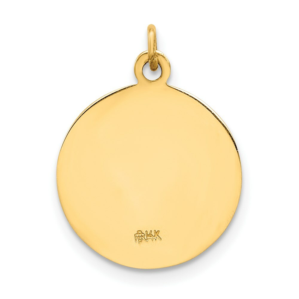 14K Yellow Gold Caridad Del Cobre Medal Pendant