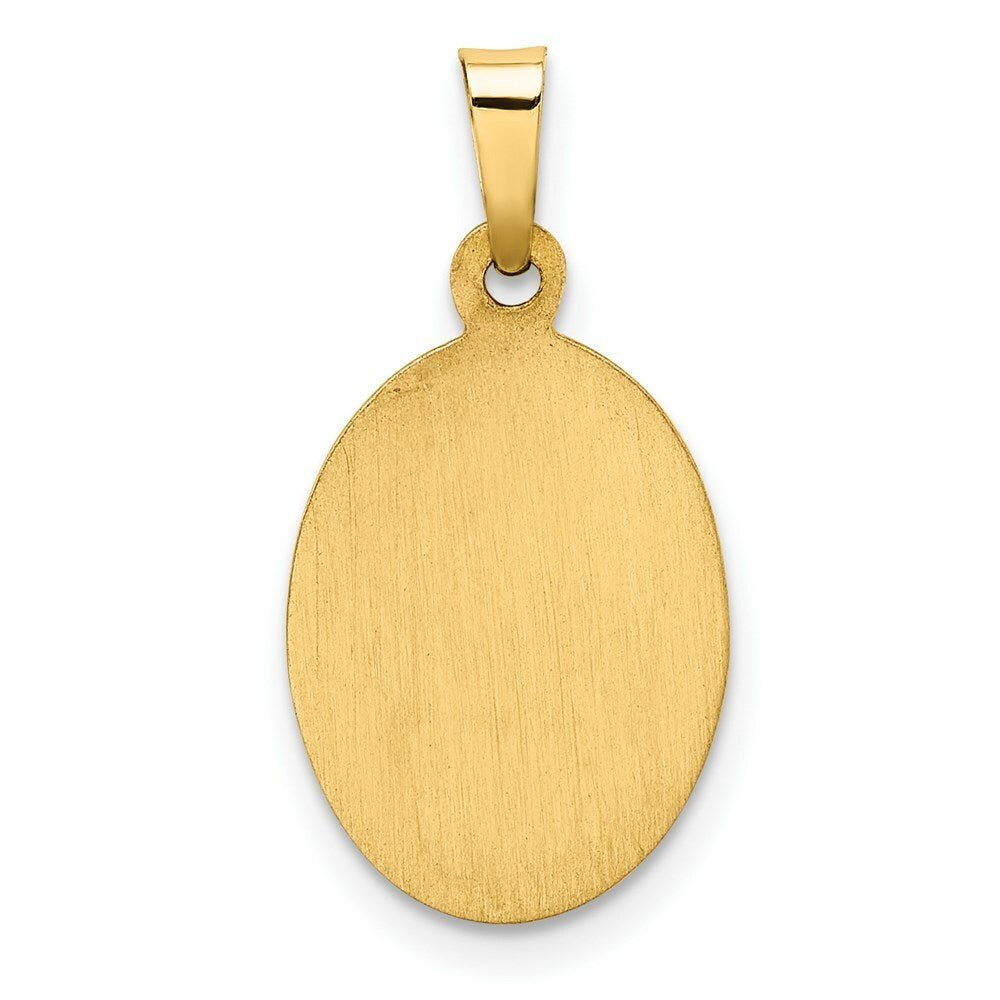 14K Yellow Gold Hollow Our Lady Of Guadalupe Medal Charm