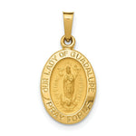 Load image into Gallery viewer, 14K Yellow Gold Hollow Our Lady Of Guadalupe Medal Charm
