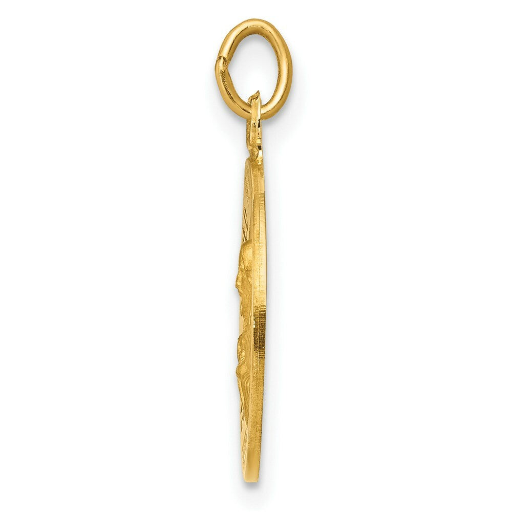 14K Yellow Gold Sacred Heart of Jesus Medal Charm