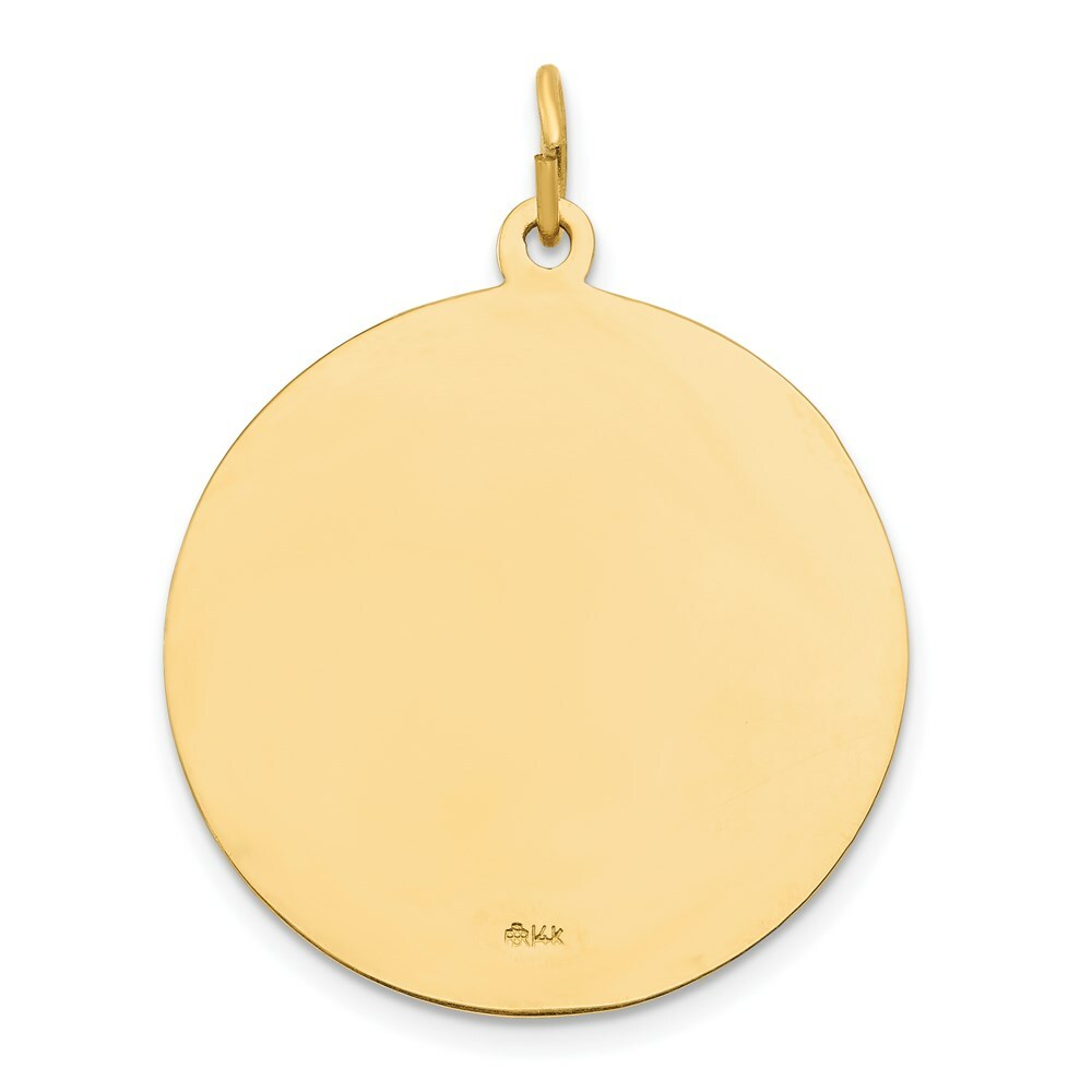 14K Yellow Gold Sacred Heart of Jesus Medal Pendant