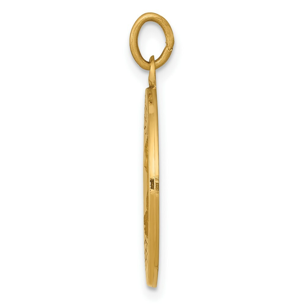 14K Yellow Gold Saint Theresa Medal Charm 19mm width
