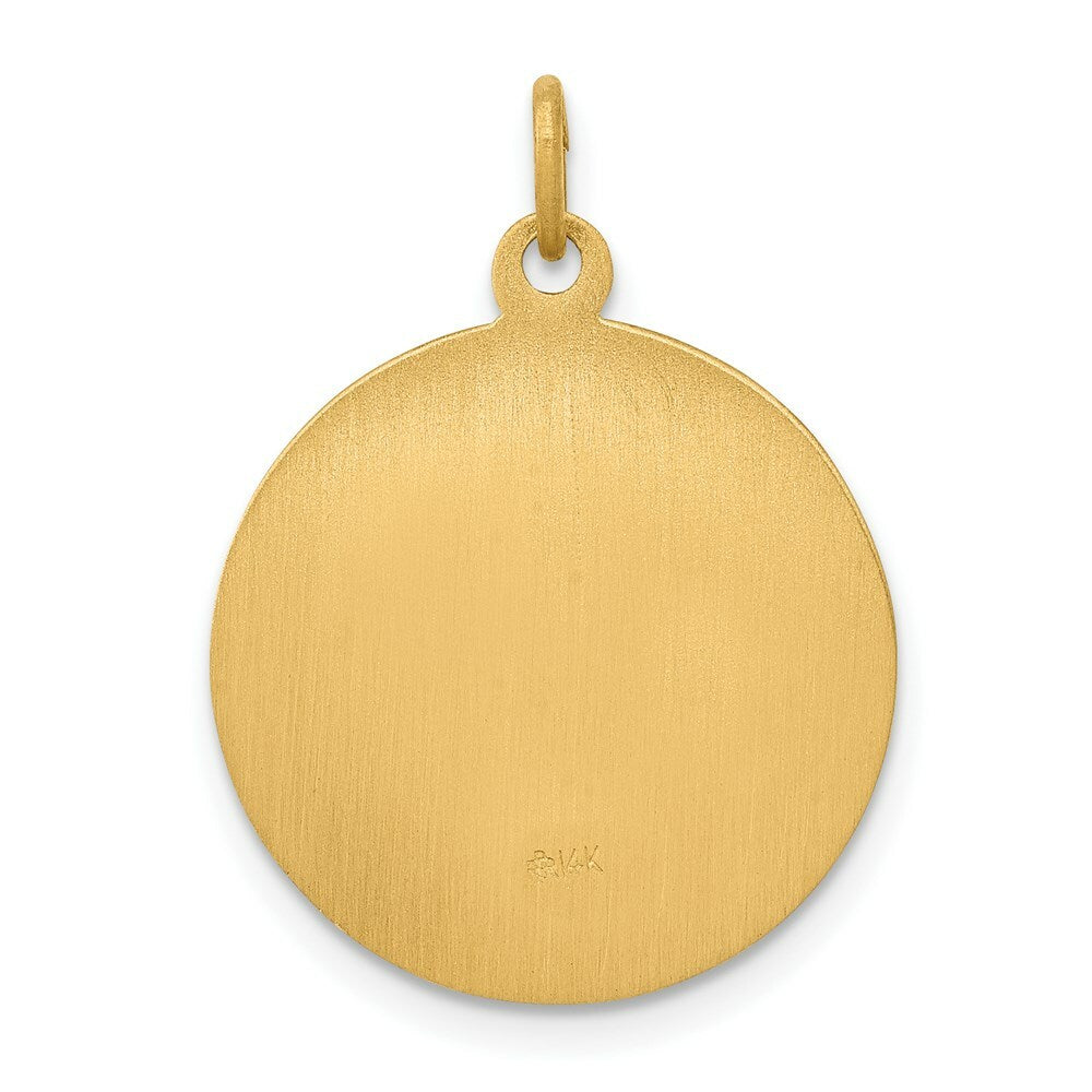 14K Yellow Gold Saint Theresa Medal Charm 19mm width